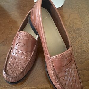 Cole Haan Brown Woven Leather Loafers